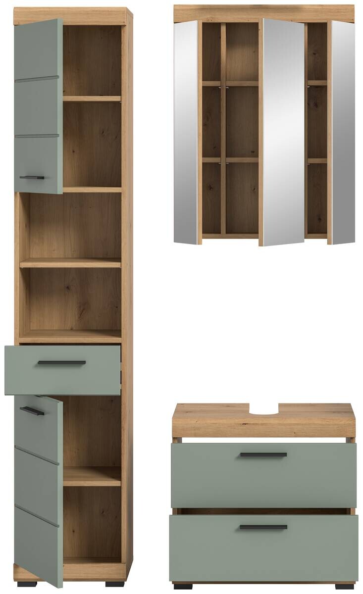 Badezimmer-Set Scout Eiche Artisan Nachbildung salbei Nachbildung B/H/T: ca. 112x191x37 cm