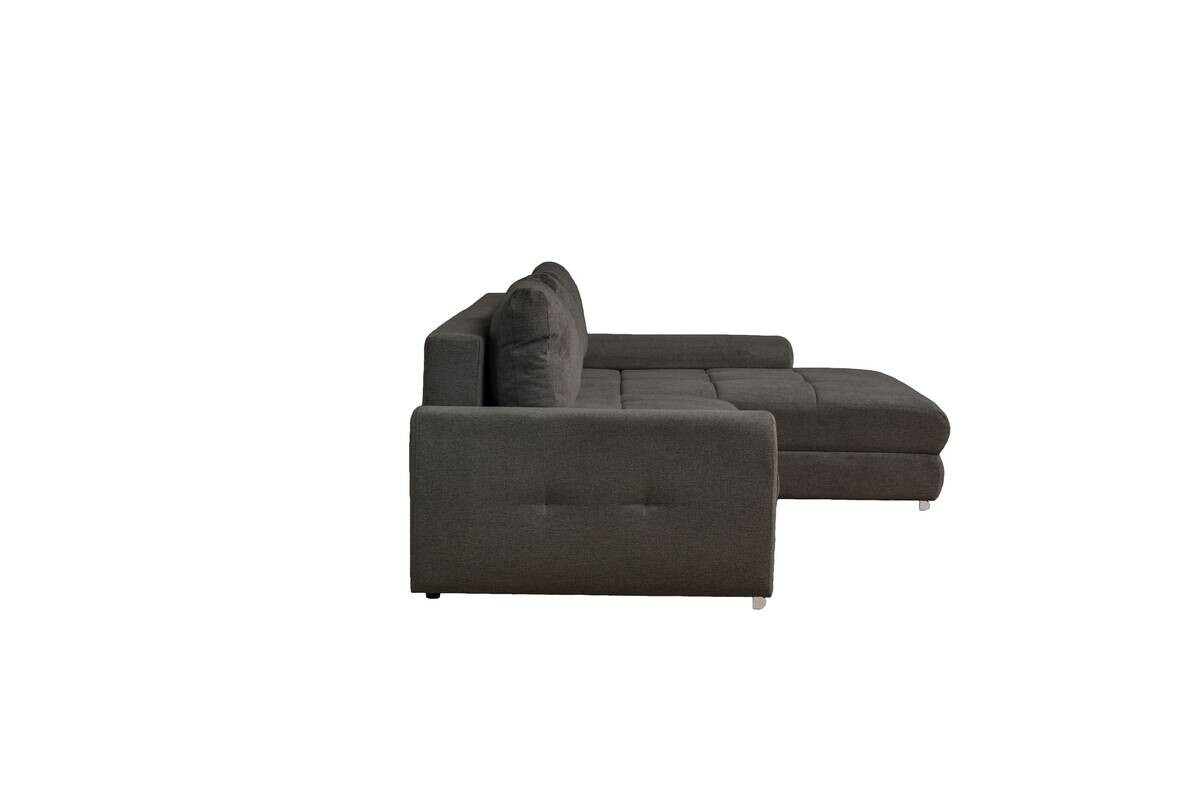 Ecksofa mit Bettfunktion und Bettkasten Lorenz braun Microfaser B/H/T: ca. 284x74x180 cm