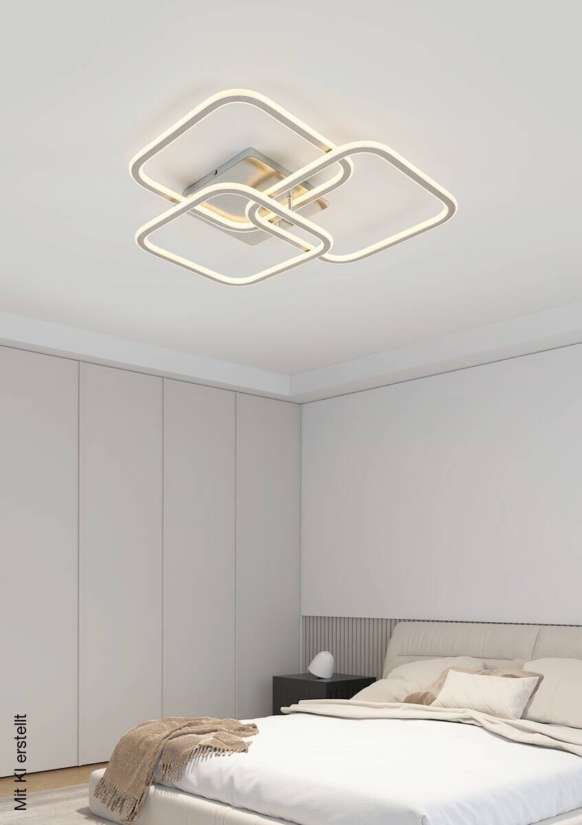 Nolo LED-Deckenleuchte Thrice nickel Satiniert Alu B/H/L: ca. 54x10x58 cm
