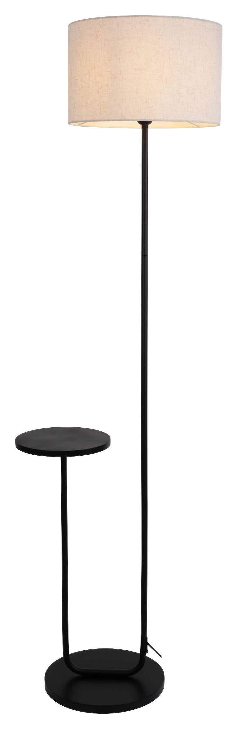 Näve Leuchten Stehlampe schwarz Metall Textil B/H/T: ca. 50x157x35 cm E27 1 Brennstellen