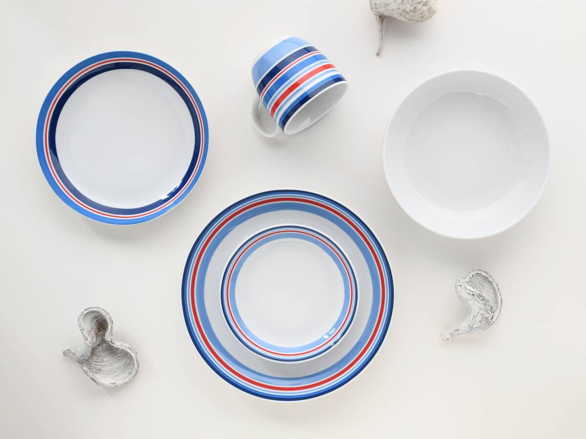 CreaTable Kombiservice Allround - COAST LINE blau Porzellan 10 tlg.