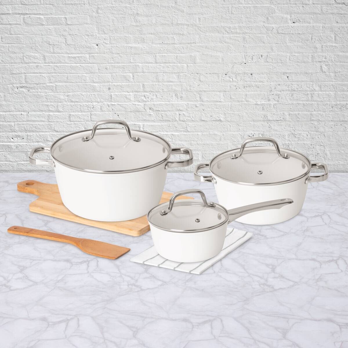POCOline Topfset weiß Aluminium 6 tlg.