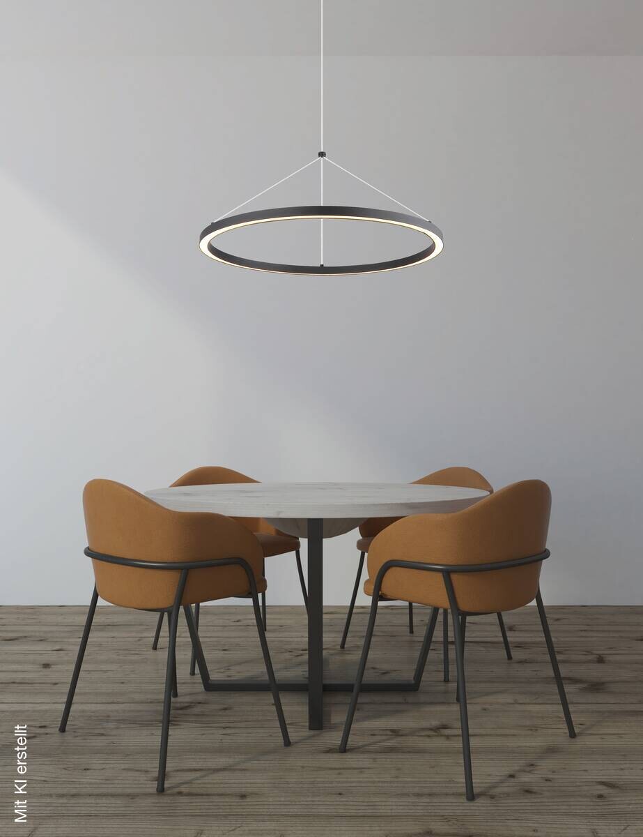 GLOBO LED-Pendelleuchte GRENVIX 67188H mattschwarz Opal Metall Kunststoff H/D: ca. 120x50 cm 1 Brennstellen