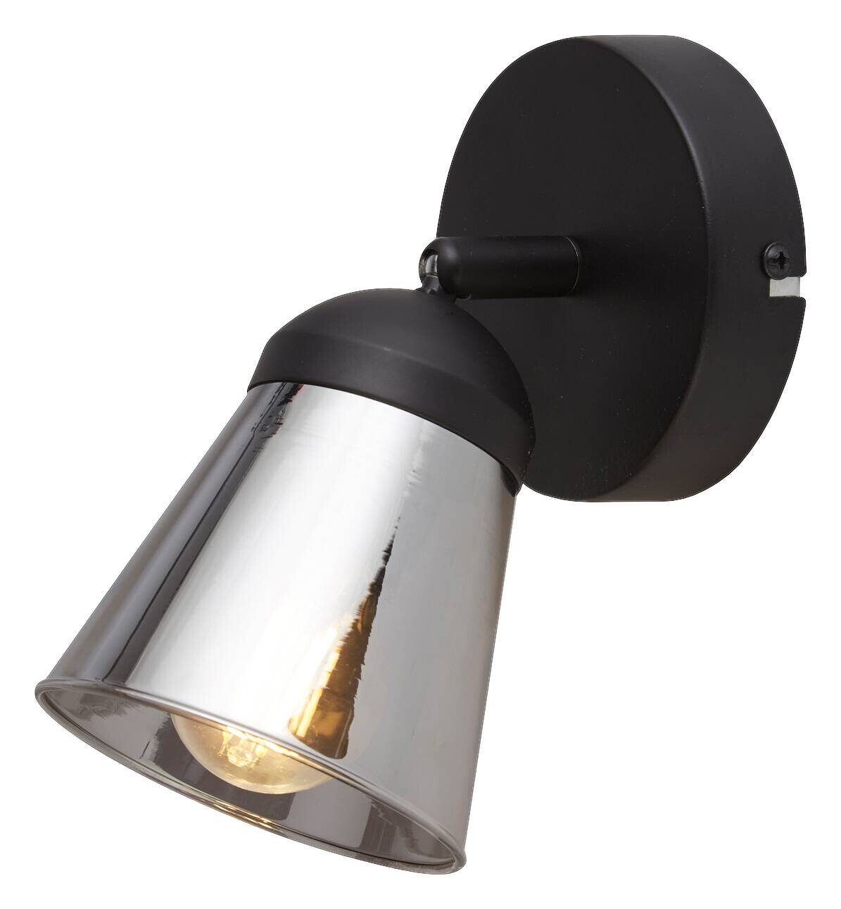 Searchlight Strahler Mega schwarz Stahl Glas B/H/T: ca. 10x17,5x18 cm E14 1 Brennstellen