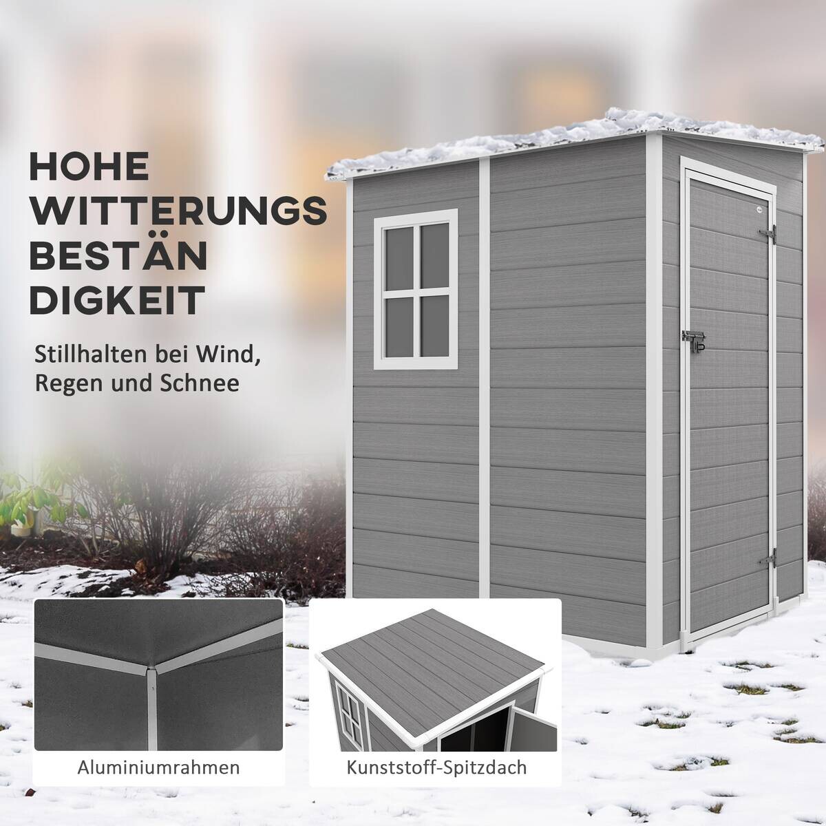 Outsunny Gartenhaus grau B/H/L: ca. 149x192x122 cm