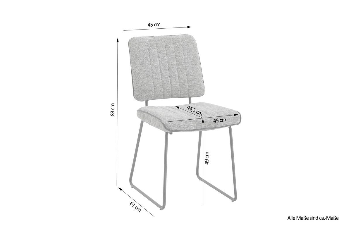 Stuhl LIAM 4er-Set grau B/H/T: ca. 45x83x61 cm