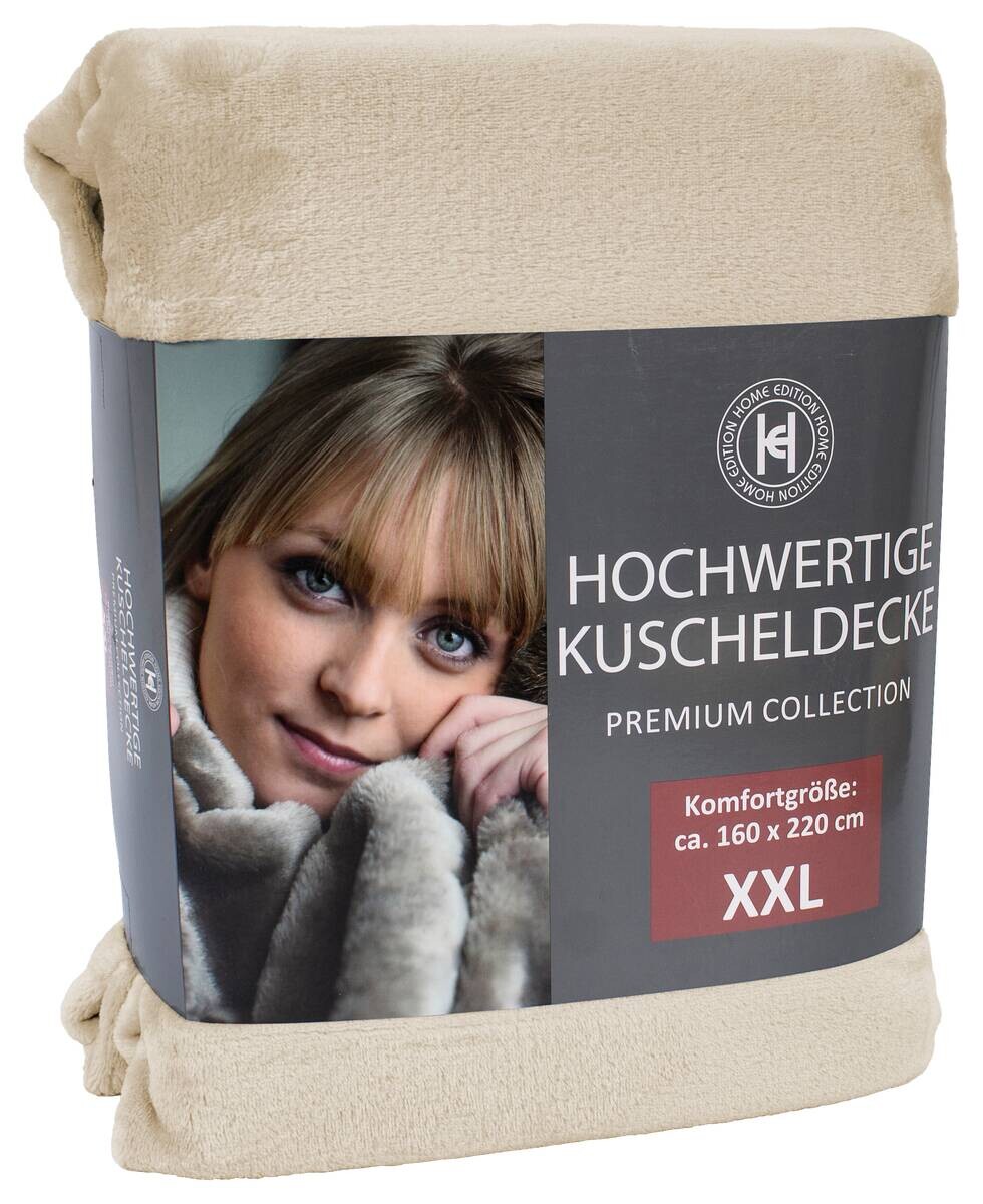 Wohndecke beige Polyester B/L: ca. 160x220 cm