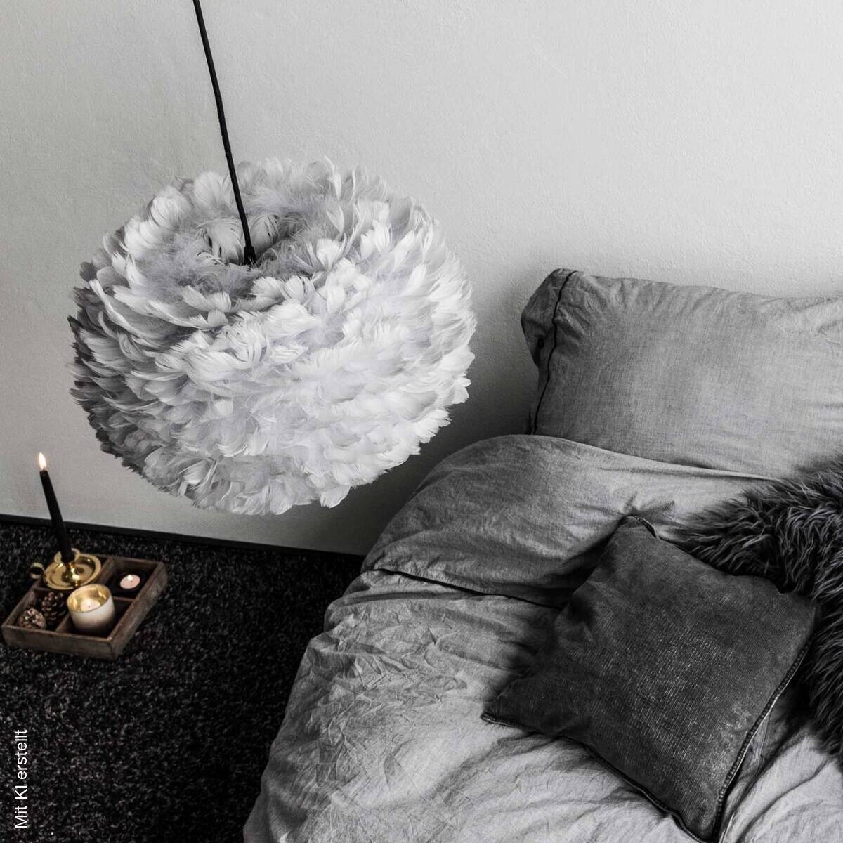 Umage Lampenschirm Eos hellgrau Stoff E27 1 Brennstellen