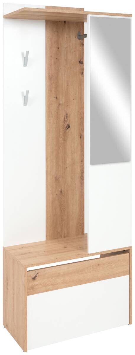 Garderobe Gera 42A weiß Oak Artisan Nachbildung B/H/T: ca. 66x182x33 cm
