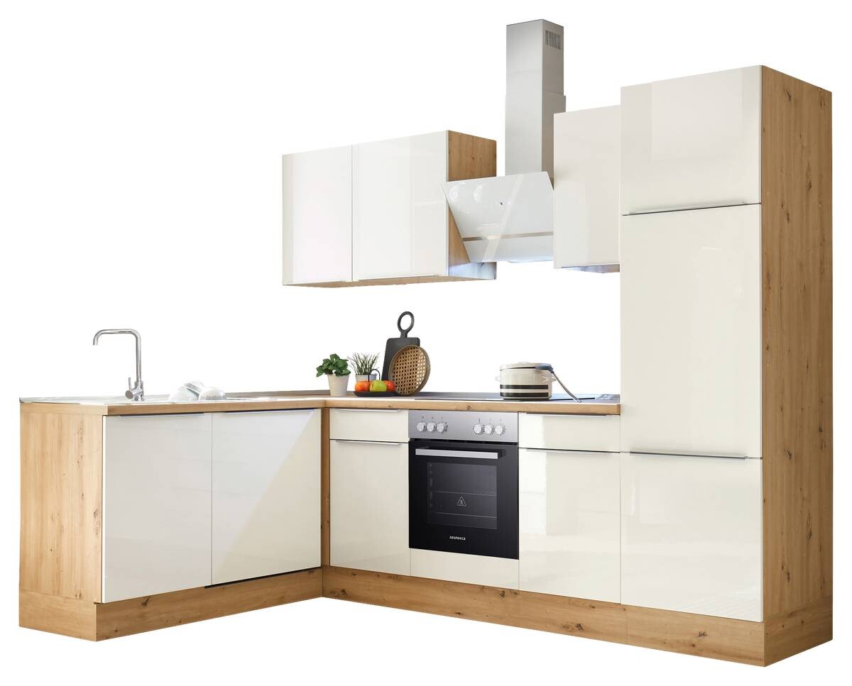 Respekta Winkelküche Marleen weiß Hochglanz B/H/T: ca. 280x211x170 cm