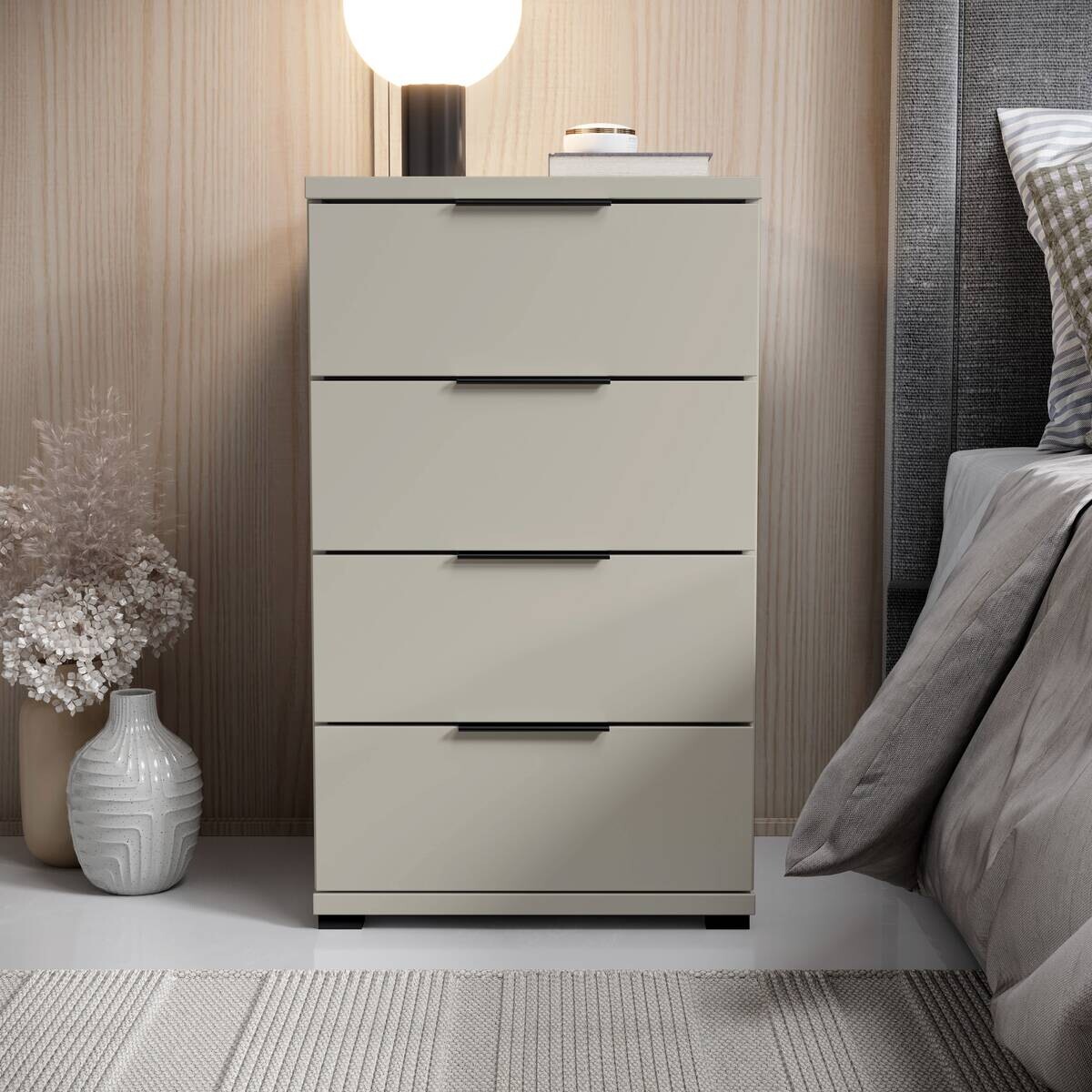 Nachtkonsole Salermo Kaschmirgrau B/H/T: ca. 46x79x42 cm