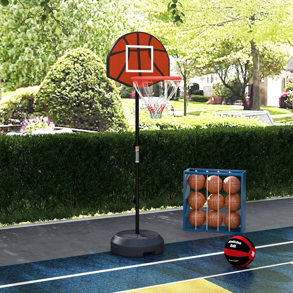 SPORTNOW Basketballständer braun Stahl B/H/L: ca. 38x179x38 cm