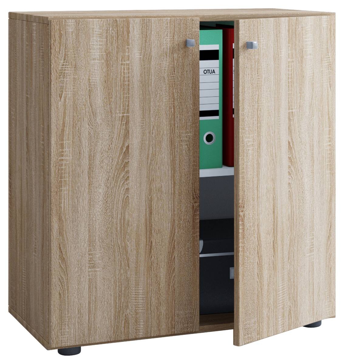 Büroschrank Lona L Eiche Sonoma Nachbildung weiß B/H/T: ca. 70x74x39 cm