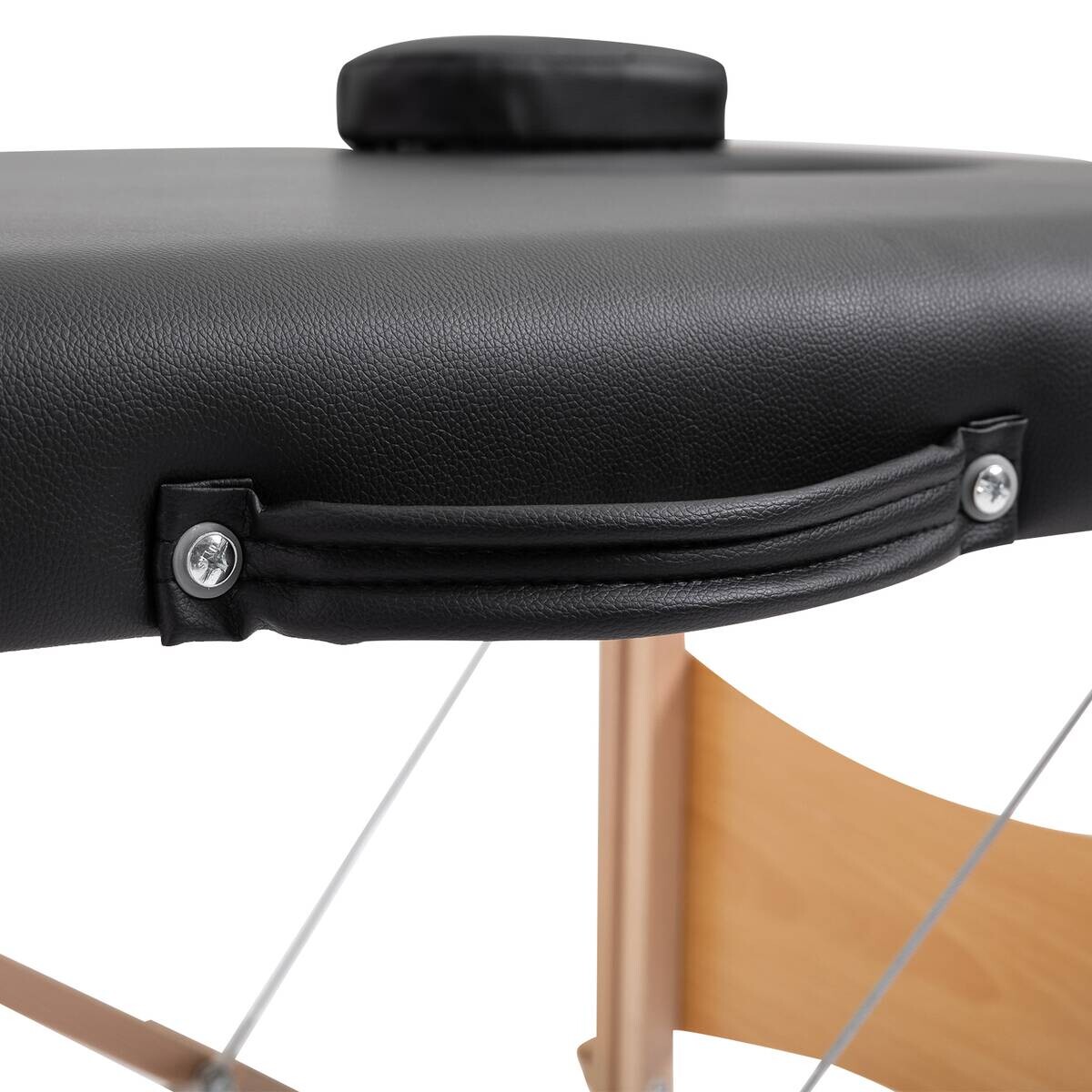 HOMCOM Massageliege schwarz Holz B/H/L: ca. 60x186x58 cm