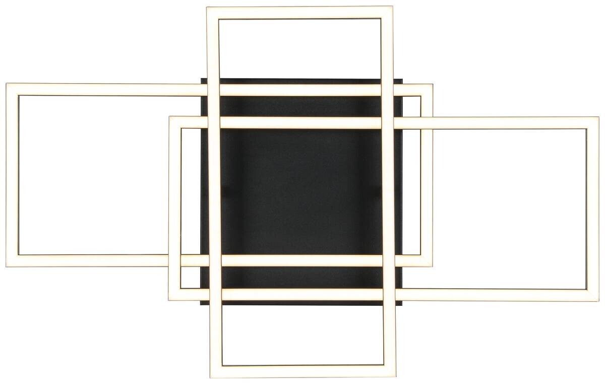 Nolo LED-Deckenleuchte Twin schwarz Metall B/H/L: ca. 36x9,1x58 cm