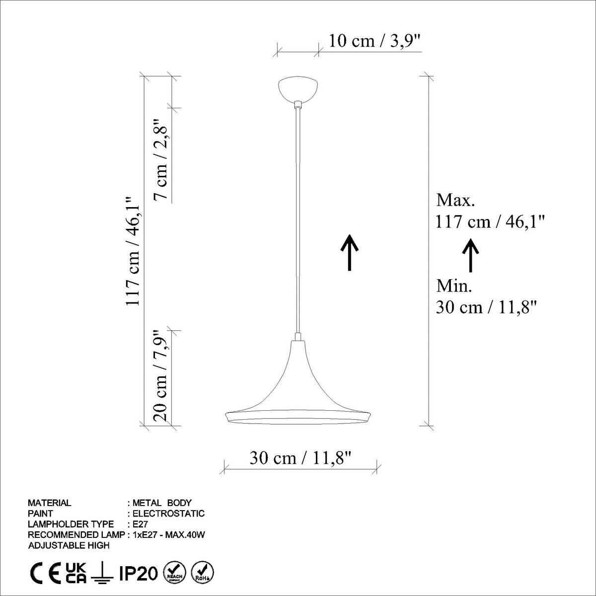 Opviq Pendelleuchte türkis B/H/T: ca. 30x117x30 cm E27 1 Brennstellen