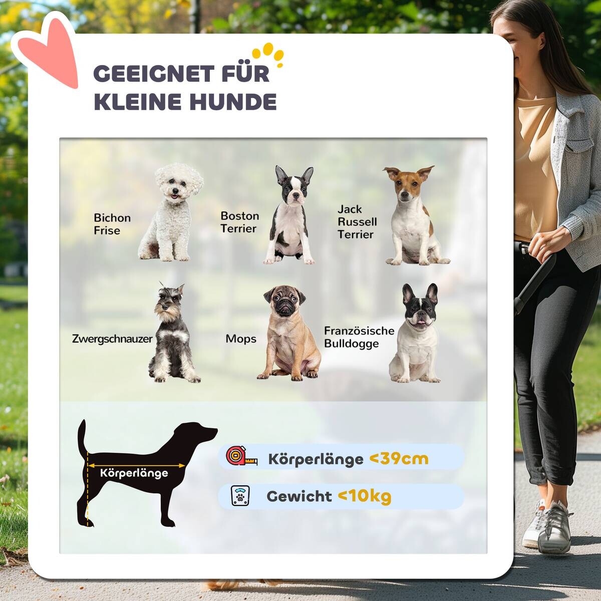 PawHut Hundewagen grau Stahl B/H/L: ca. 58x100x100 cm