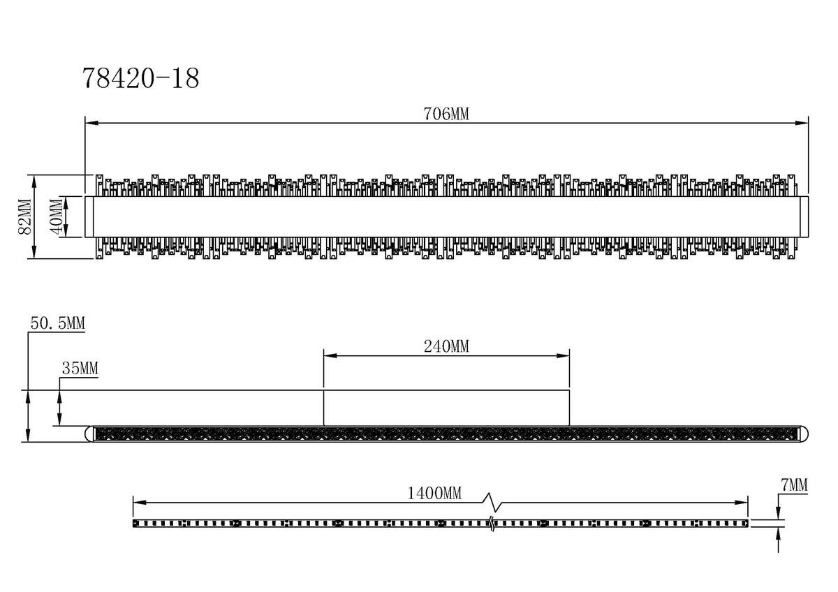 GLOBO Wandleuchte schwarz grau Aluminium Metall B/H/L: ca. 6,5x76,5x14,5 cm