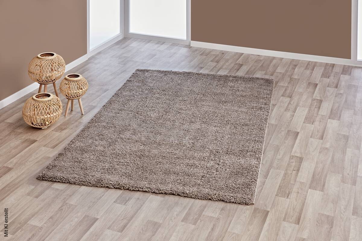 Hochflorteppich Smile taupe B/L: ca. 80x150 cm