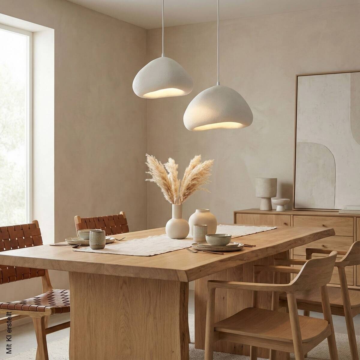 Opviq Pendelleuchte weiß B/H/T: ca. 74x115x74 cm E27 2 Brennstellen