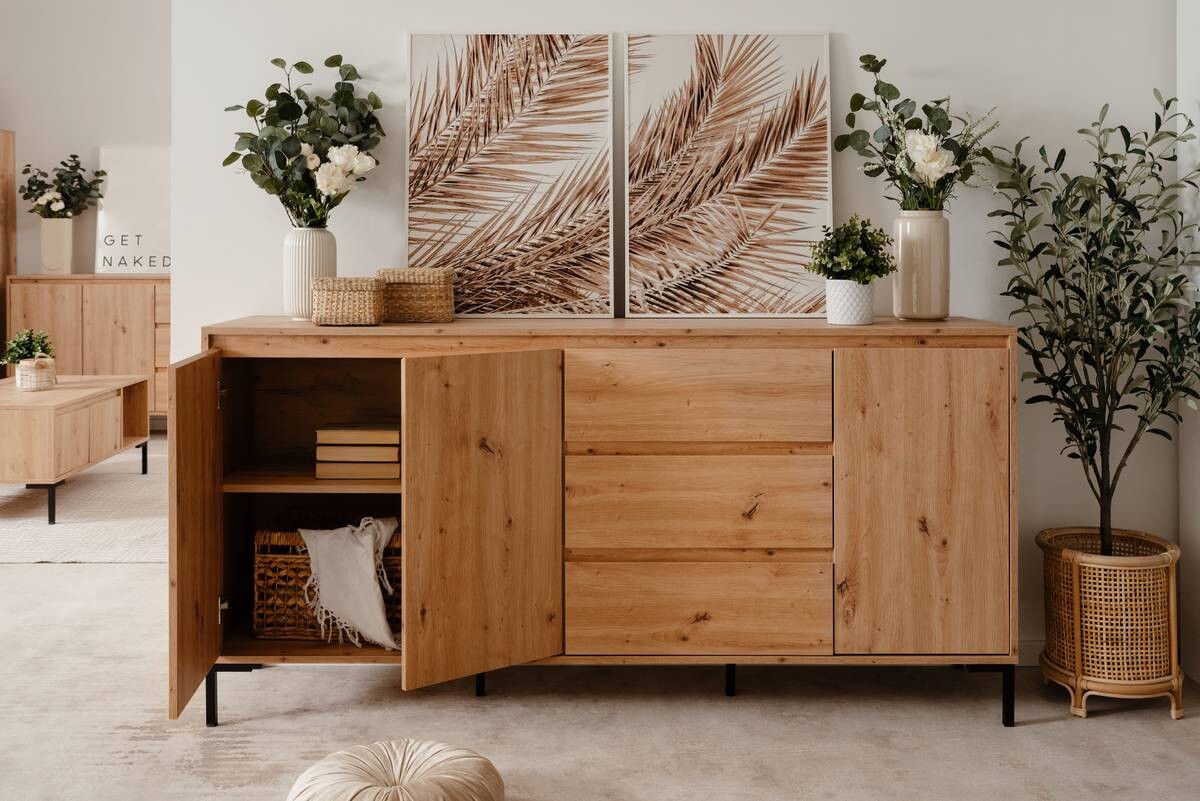 Sideboard Korsika Eiche Artisan Nachbildung B/H/T: ca. 170x87x40 cm