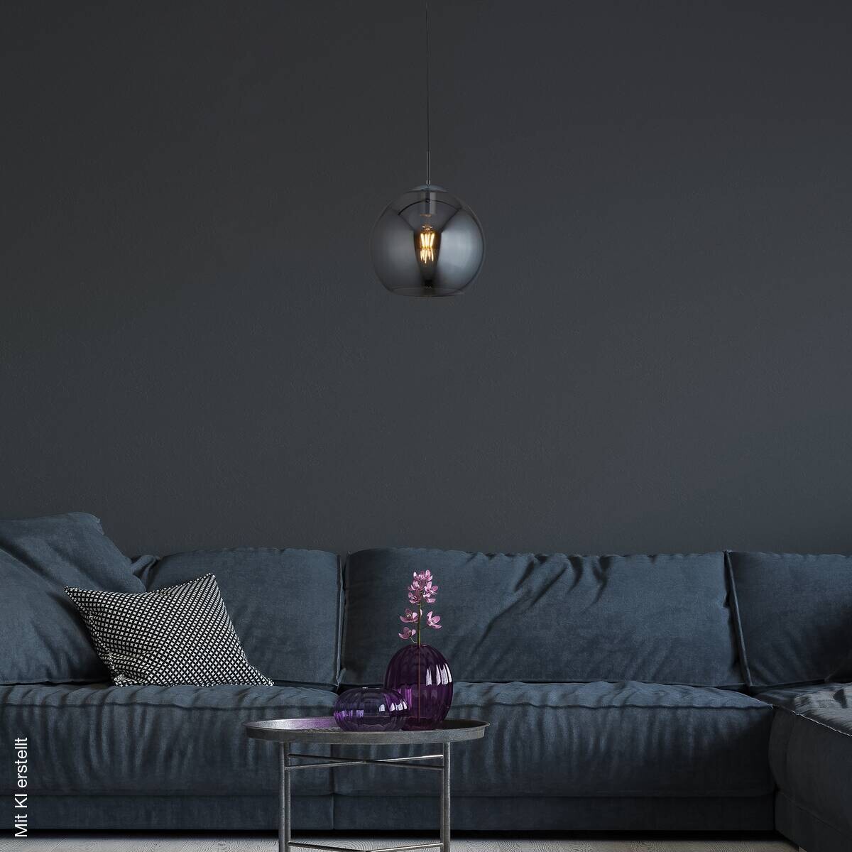 Searchlight Pendelleuchte Balls Chrom Glas Stahl B/H/L/D: ca. 25x120x25x25 cm E27 1 Brennstellen