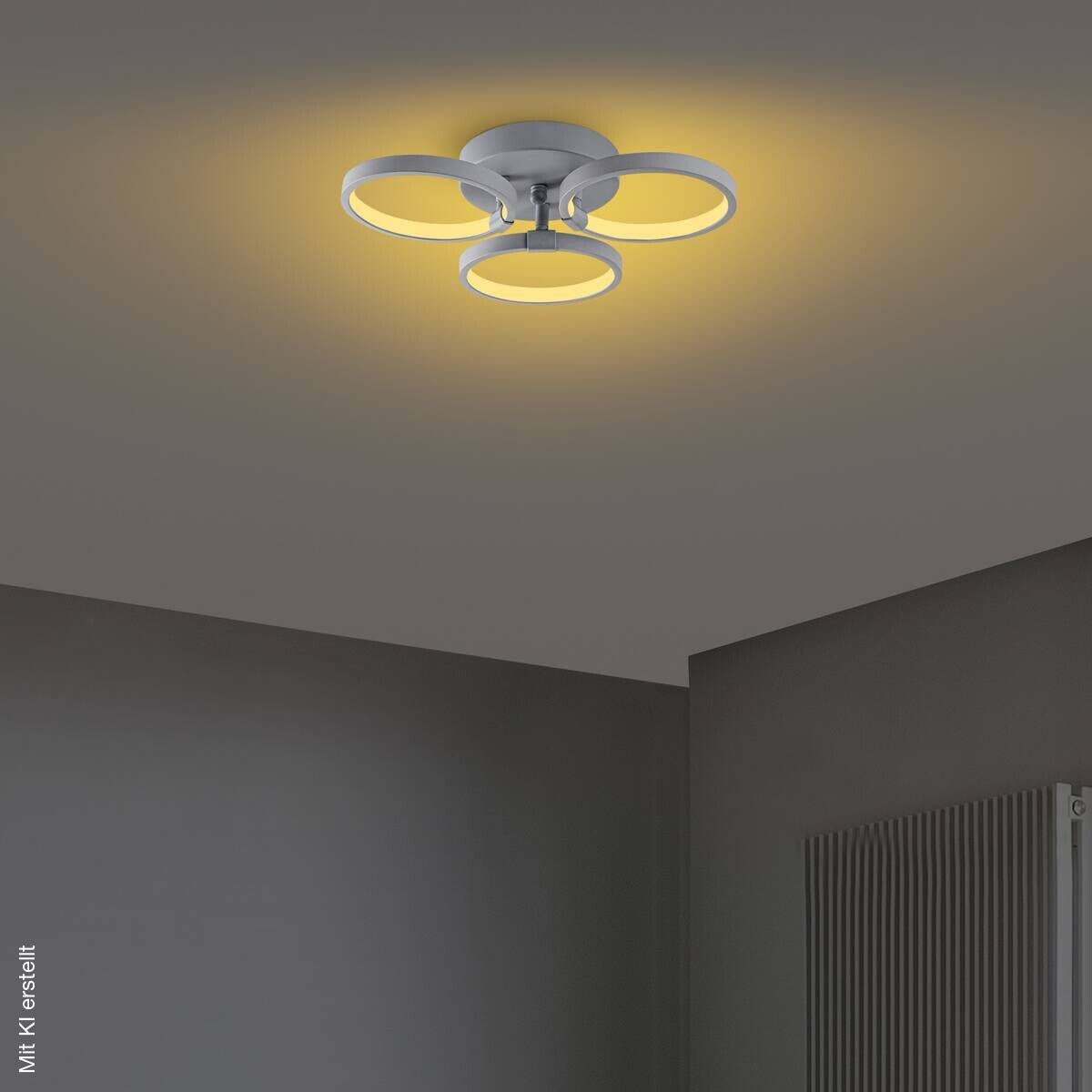 Opviq LED-Deckenleuchte grau B/H/T: ca. 37x9x32 cm