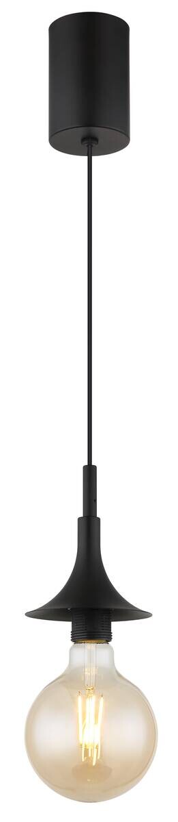 GLOBO Pendelleuchte MAXY schwarz Metall H/D: ca. 125x12 cm E27 1 Brennstellen