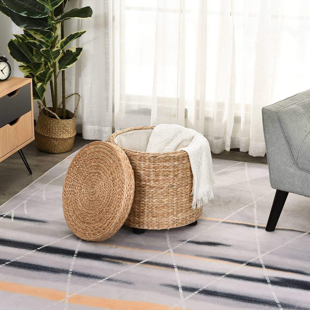 HOMCOM Hocker khaki B/H/L: ca. 43x43x43 cm