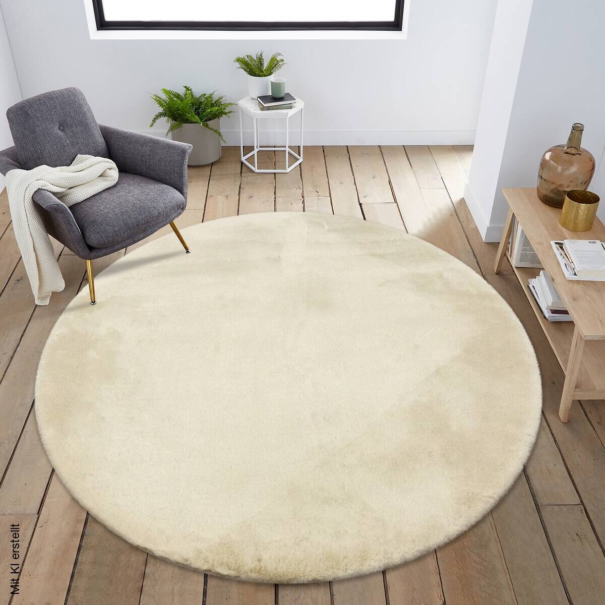 Kunstfell Moyo natur D: ca. 160 cm