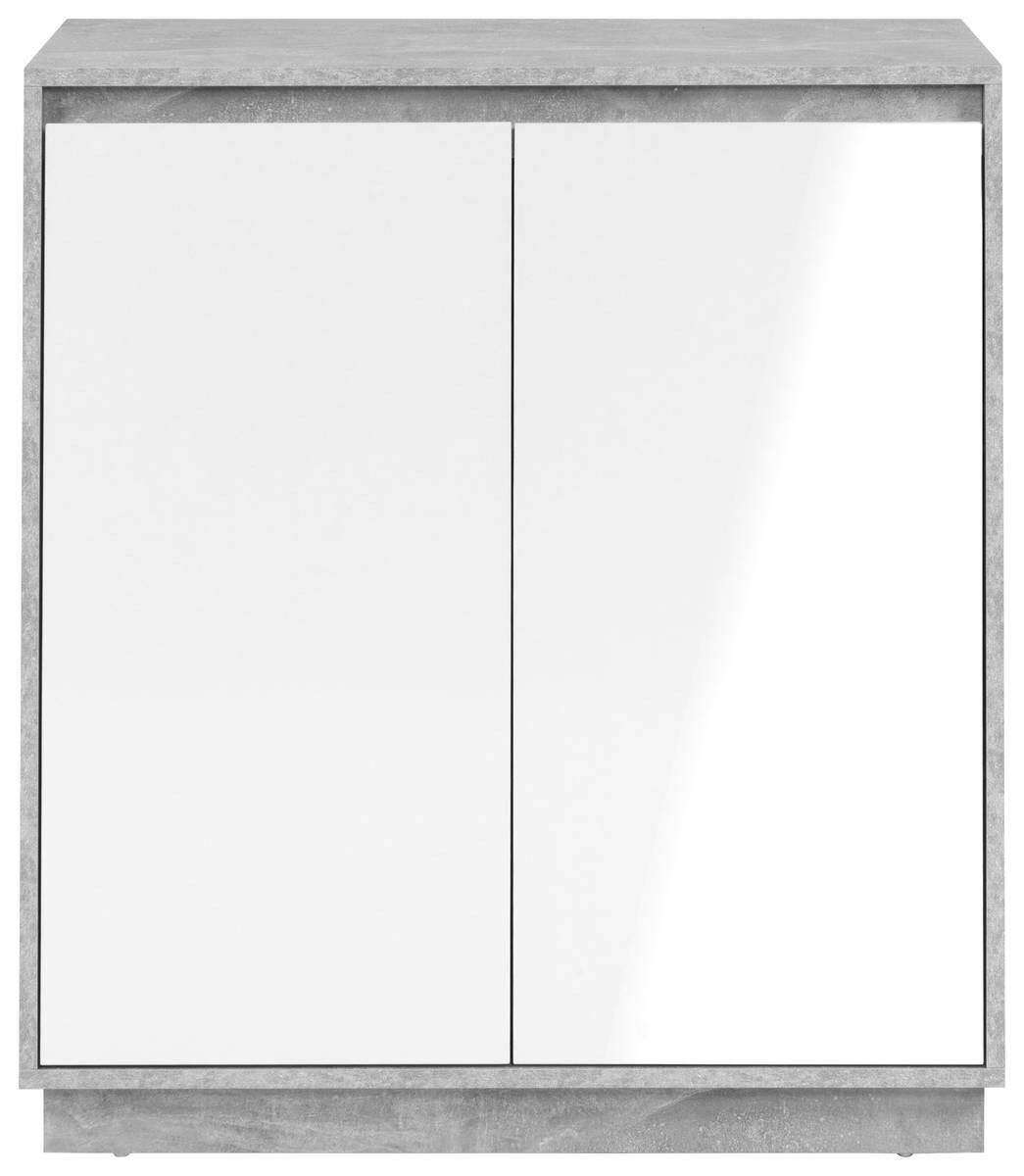 Kommode Phoenix Beton Optik weiß glänzend B/H/T: ca. 79x88x40 cm