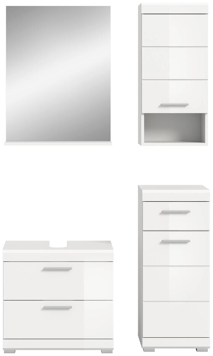 Badezimmer-Set Scout weiß weiß Hochglanz B/H/T: ca. 112x191x37 cm