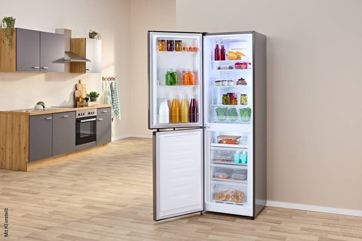 Gorenje Kühl-/Gefrierkombination NRK 418 DCS4 Edelstahloptik B/H/T: ca. 55x183x56 cm