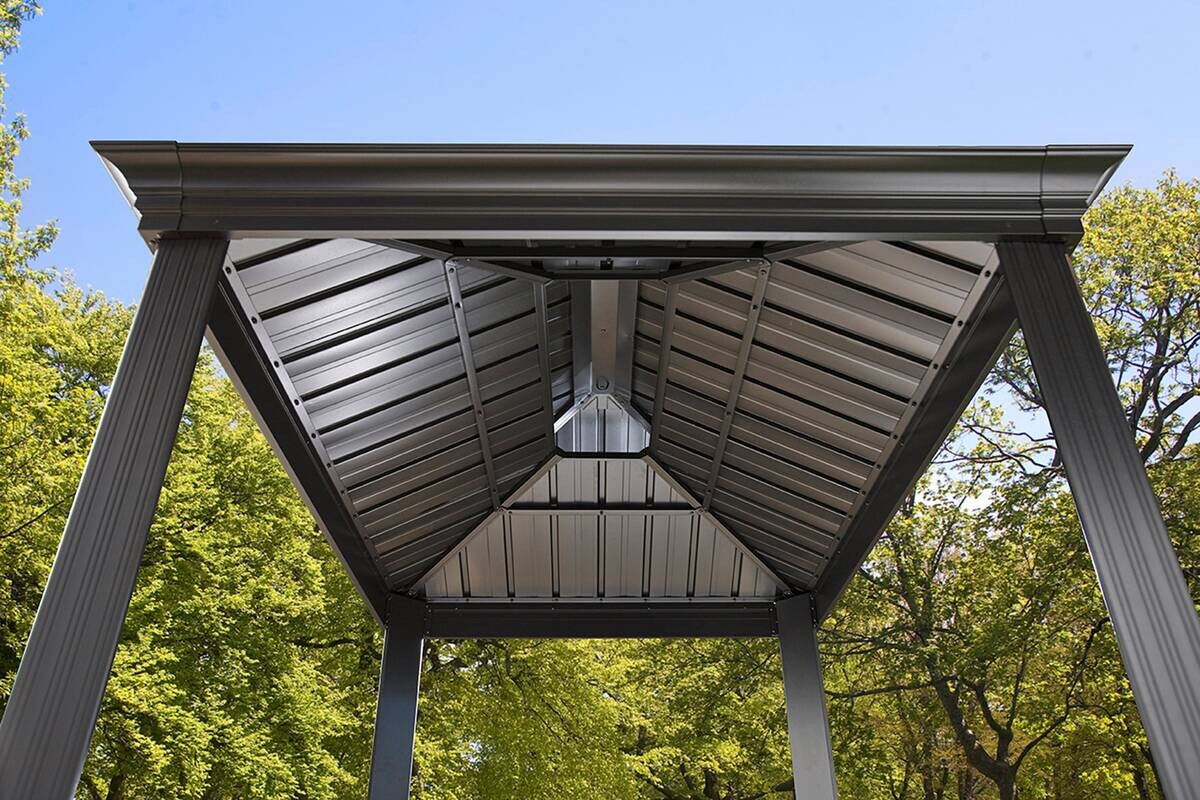 Sojag Pavillon Messina BBQ anthrazit Stahl B/H/L: ca. 292x262x179 cm