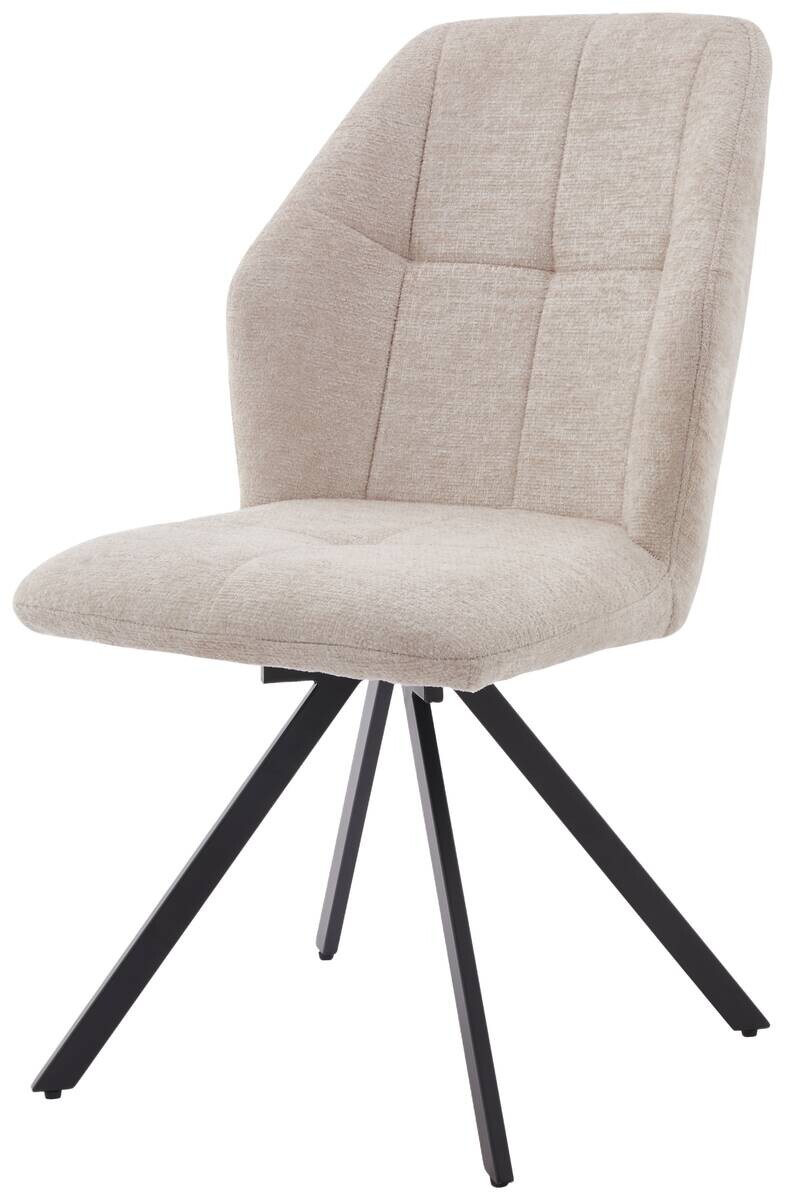 Drehstuhl Lara beige schwarz Webstoff Metall