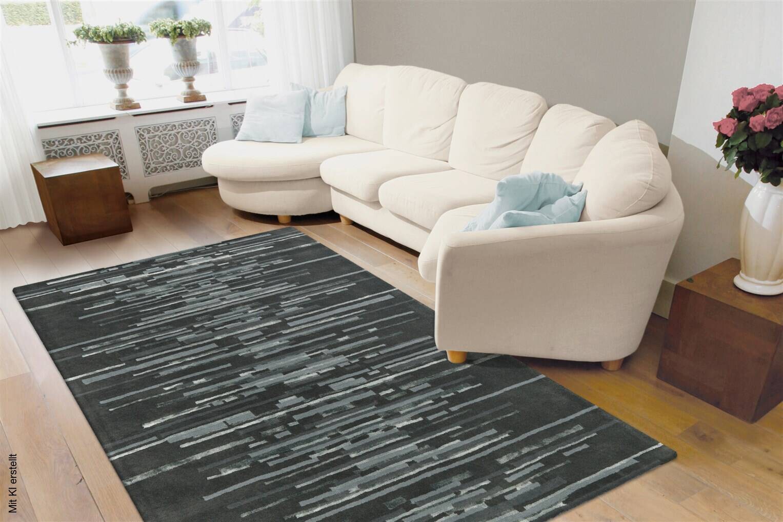 Arte Espina Kurzflorteppich Satin 8059 anthrazit B/L: ca. 170x240 cm