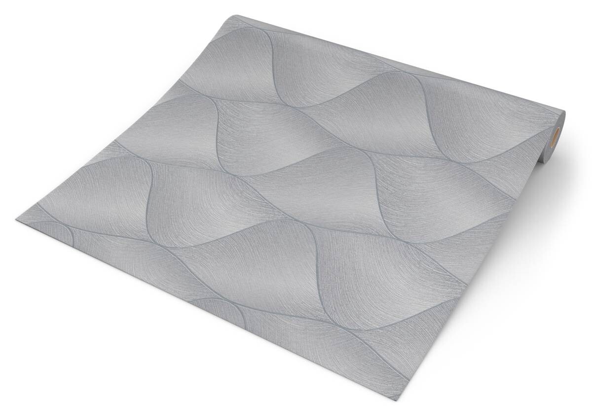 Erismann Vliestapete Wellen hellgrau B/L: ca. 53x1005 cm