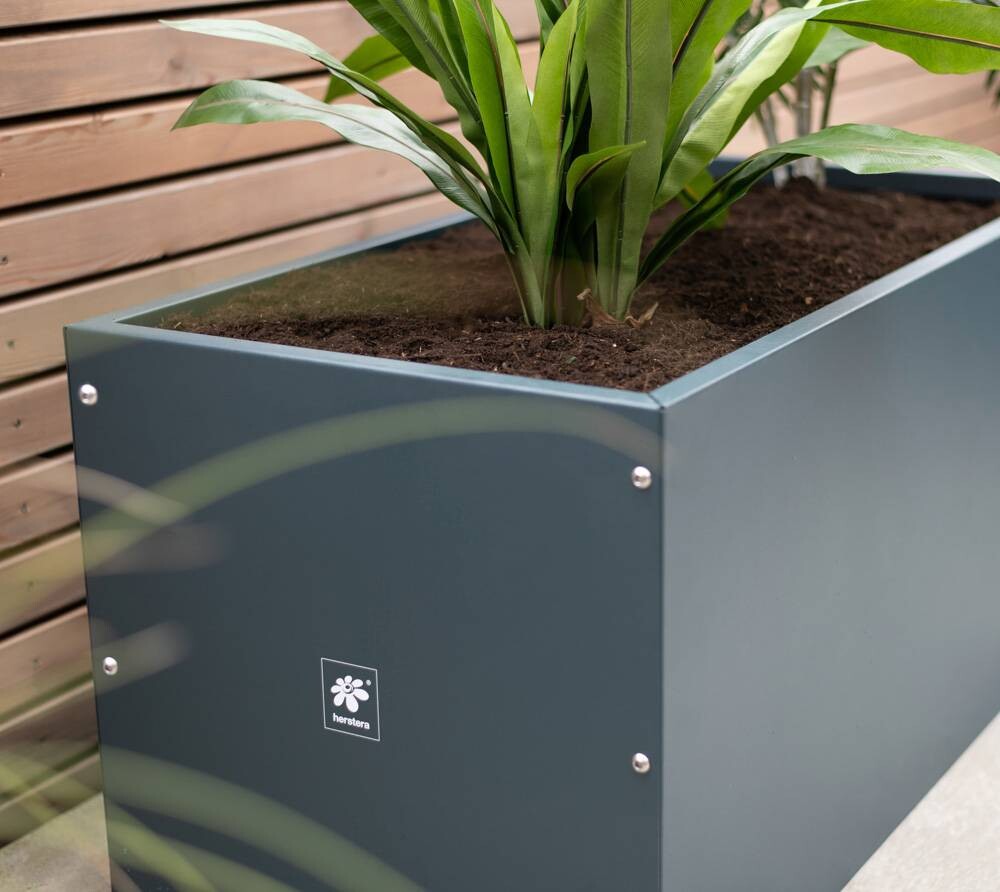 Herstera Garden Pflanzkasten anthrazit Stahl B/H/T: ca. 50x50x100 cm