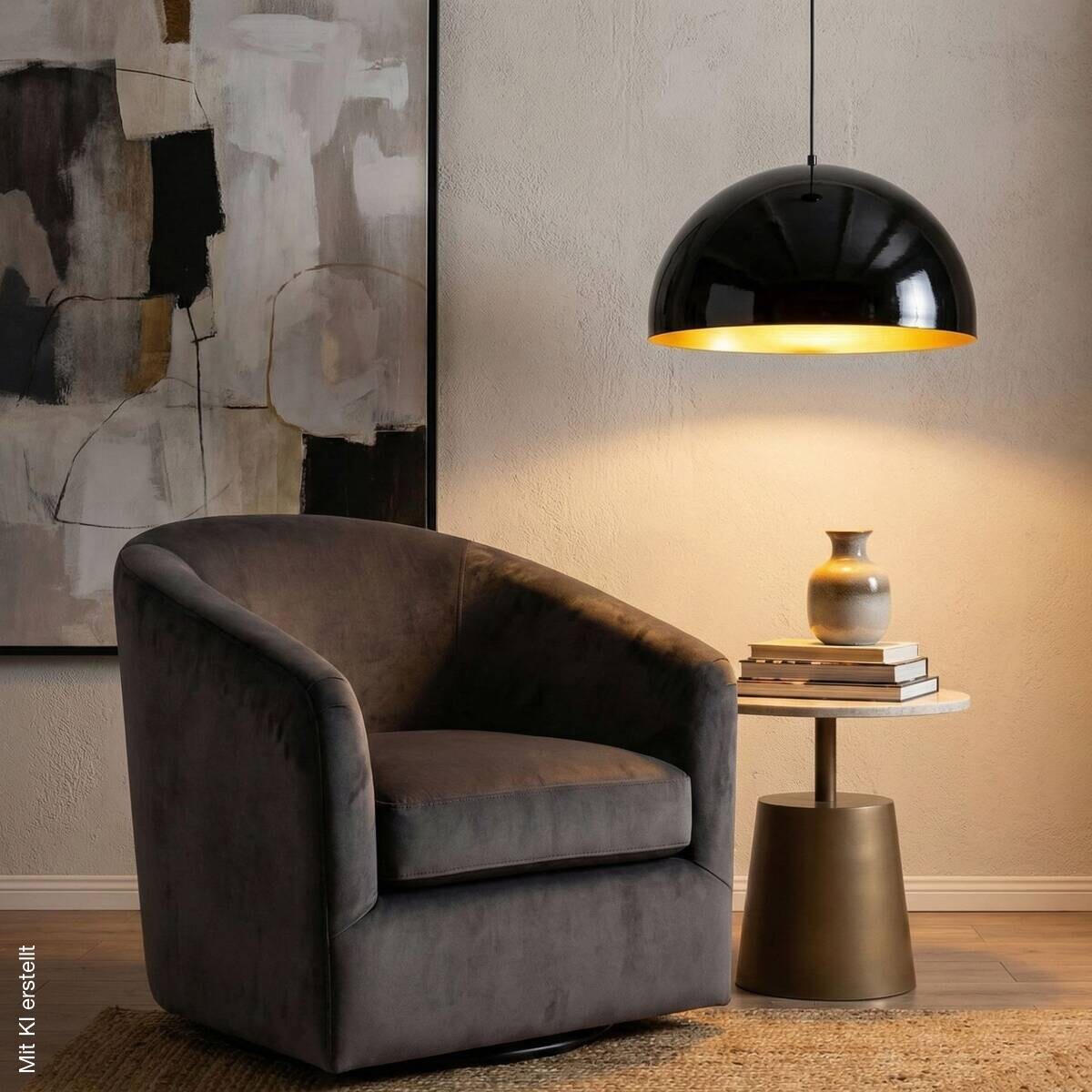 Pendelleuchte schwarz Metall B/H/L/D: ca. 50x121x50x50 cm E27 1 Brennstellen