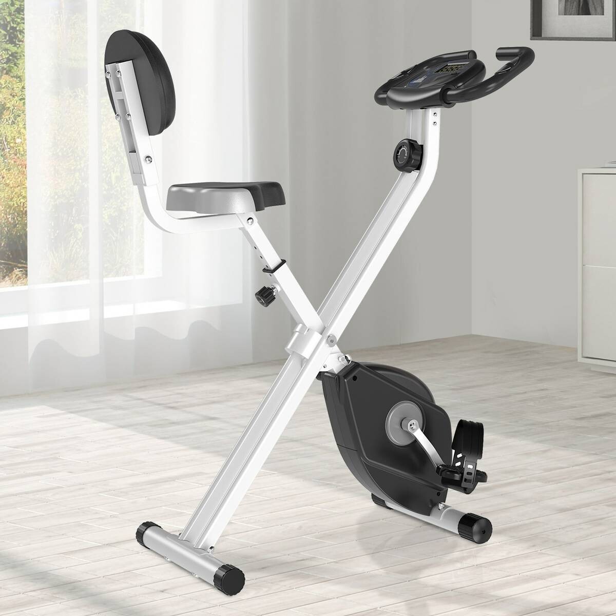 HOMCOM Fahrradtrainer schwarz Stahl B/H/T: ca. 43x109x97 cm