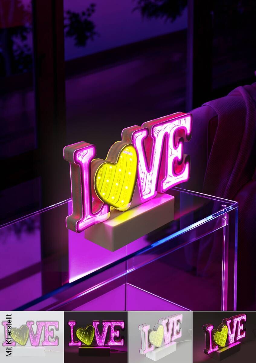 Nolo LED-Infinityleuchte Love weiß B/H/T: ca. 20x4,5x9,7 cm