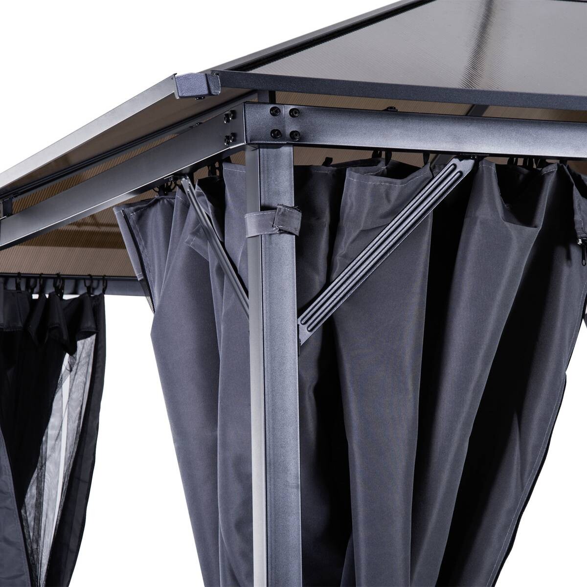 Outsunny Gartenpavillon braun Alu B/H/L: ca. 300x265x300 cm