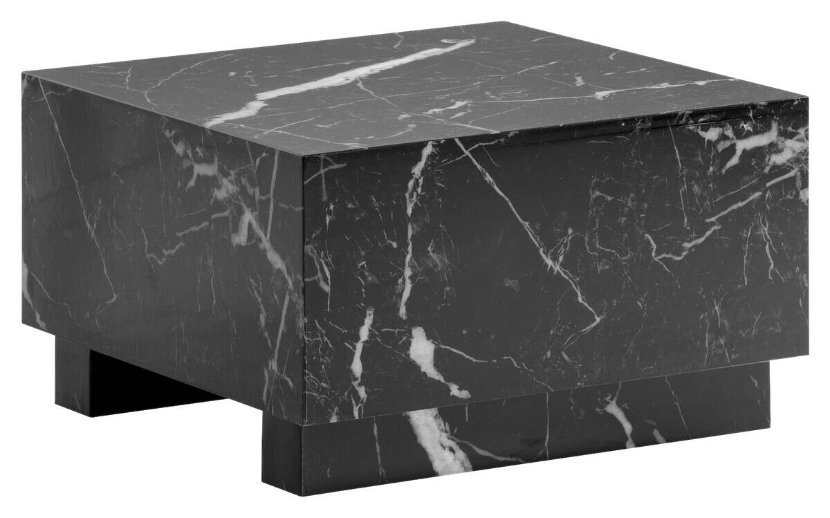 Wohnling Couchtisch schwarz Marmor B/H/T: ca. 60x35x60 cm
