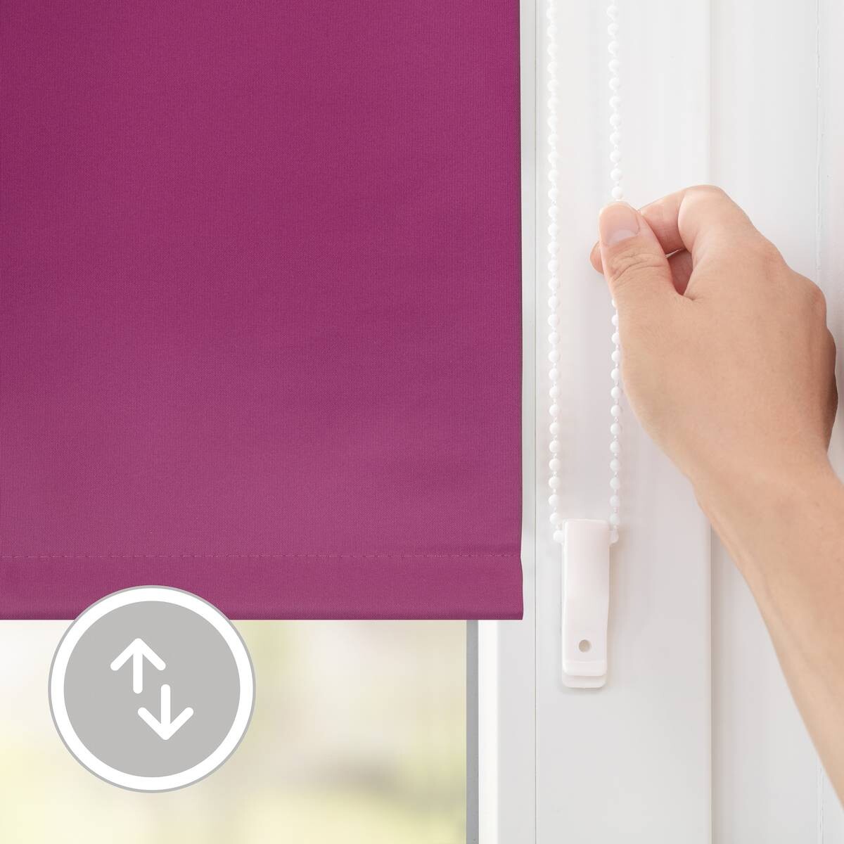 LICHTBLICK Thermo Klebe-/Klemmrollo Verdunklungsqualität fuchsia B/L: ca. 60x150 cm