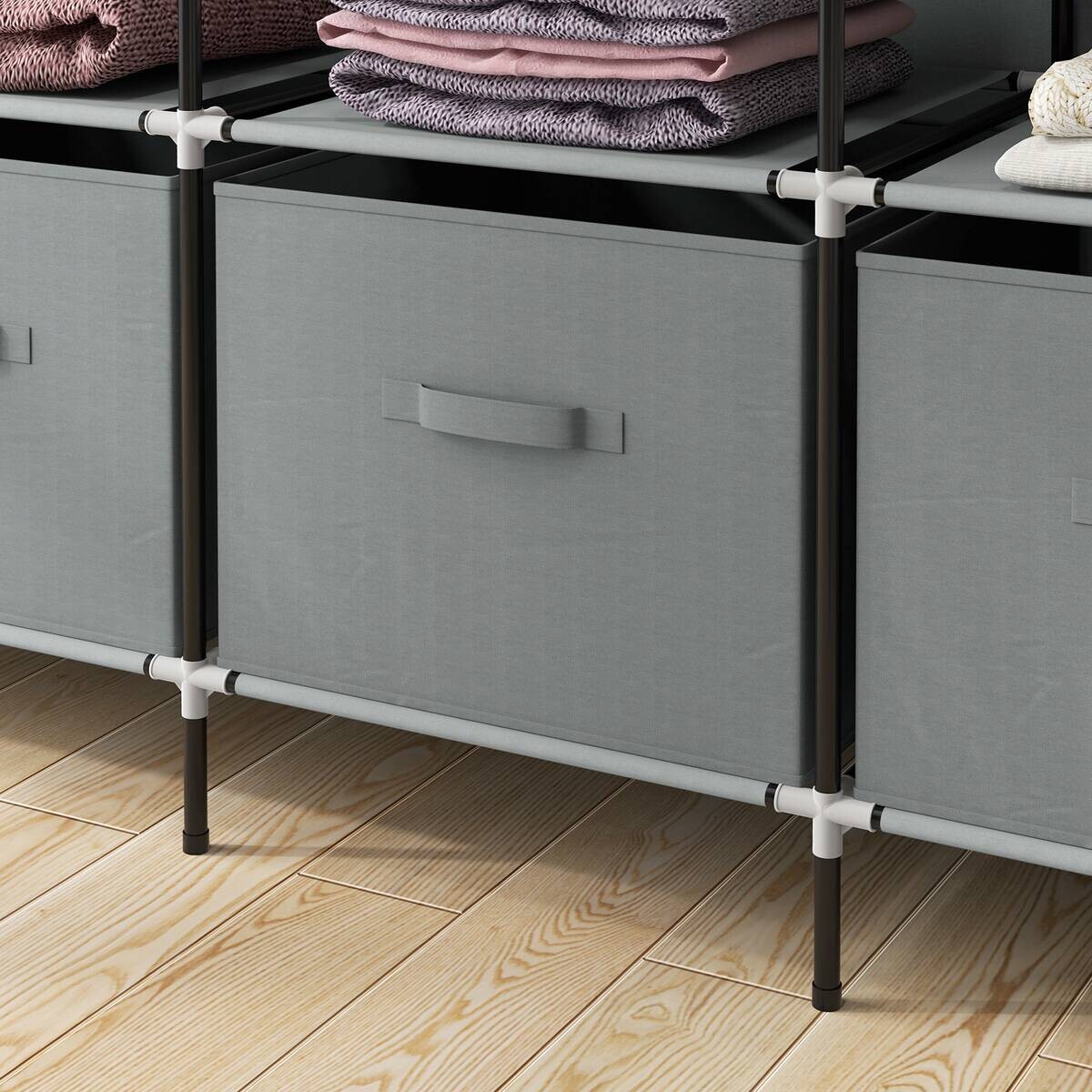 HOMCOM Kleiderschrank dunkelgrau Polypropylen B/H/L: ca. 42,5x166x169,5 cm