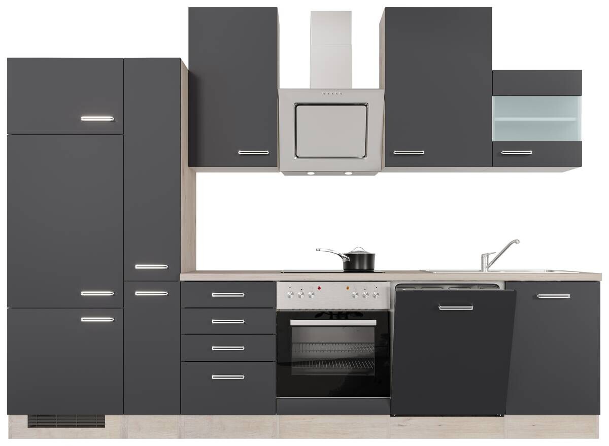 Küchenblock Elva anthrazit strukturiert B/H/T: ca. 310x234x60 cm