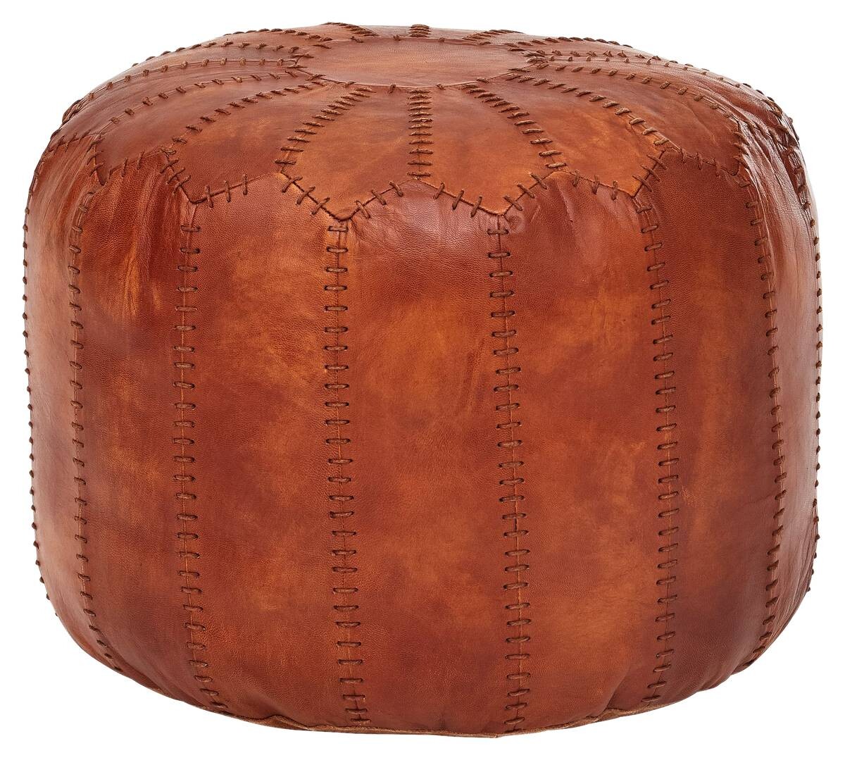 Wohnling Sitzhocker braun Leder B/H/T: ca. 52x42x52 cm