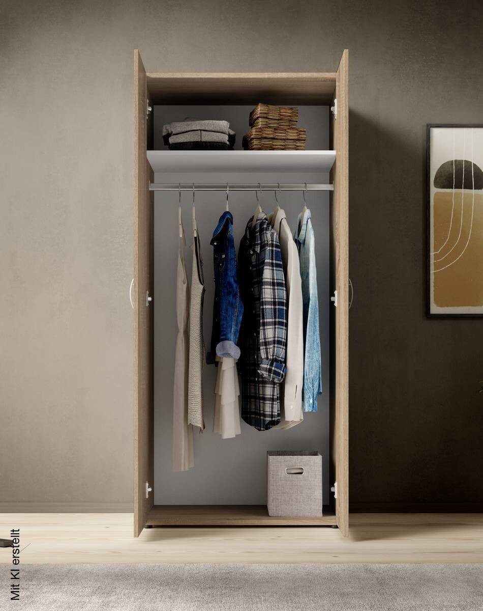 Kleiderschrank Joe Eiche Sonoma Nachbildung B/H/T: ca. 81x176x50,8 cm