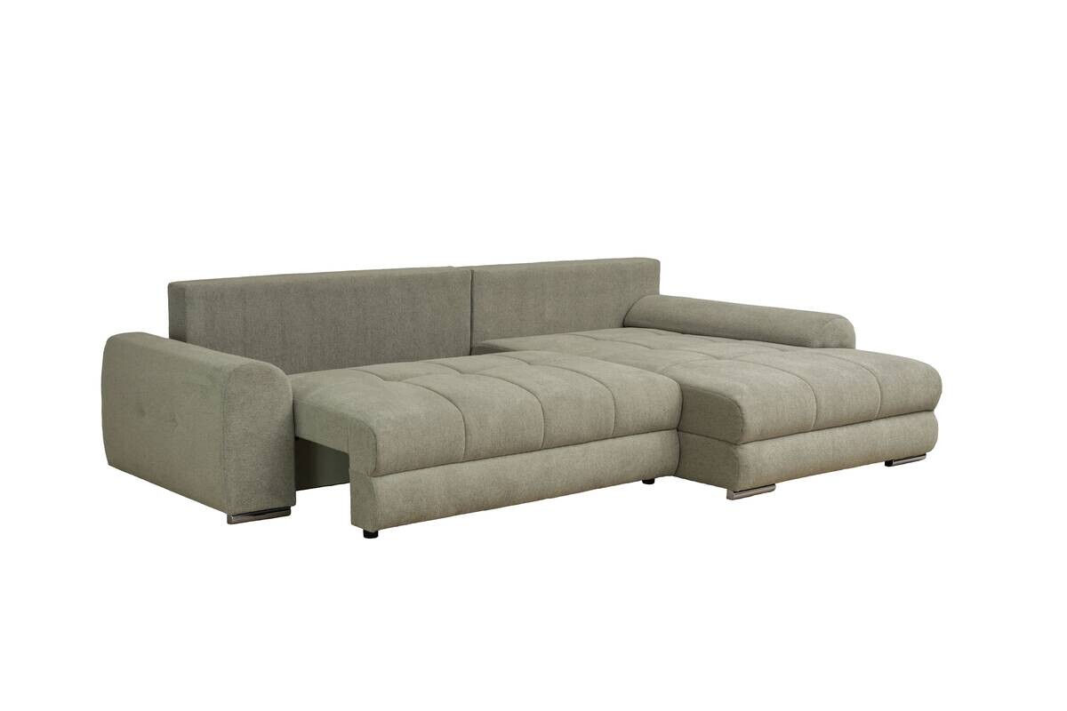 Ecksofa mit Bettfunktion und Bettkasten Lorenz olive Microfaser B/H/T: ca. 284x74x180 cm