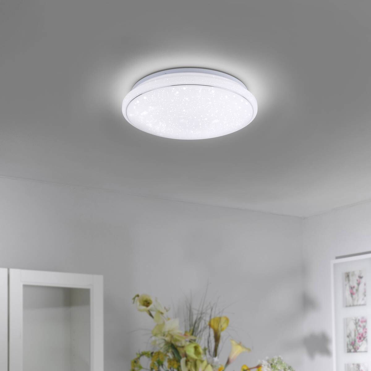 Just Light Smarte LED-Deckenleuchte JUPI 14743-16 weiß Kunststoff H/D: ca. 11x44 cm 1 Brennstellen